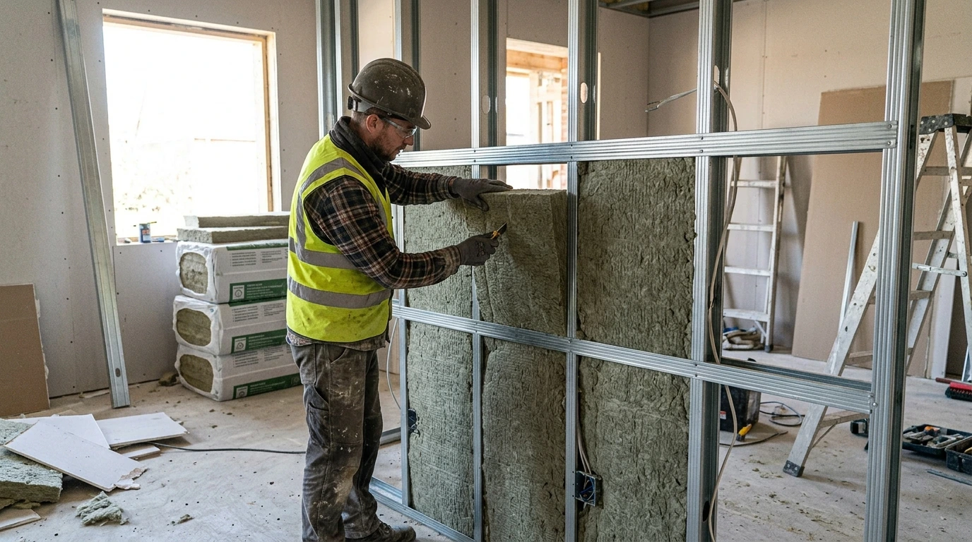Isolation des murs par l'intérieur en cours