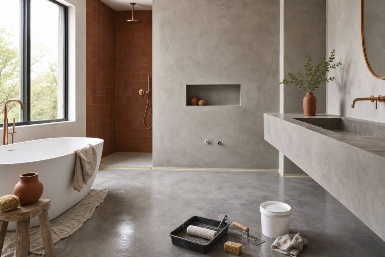 Béton ciré salle de bain : étanchéité et entretien