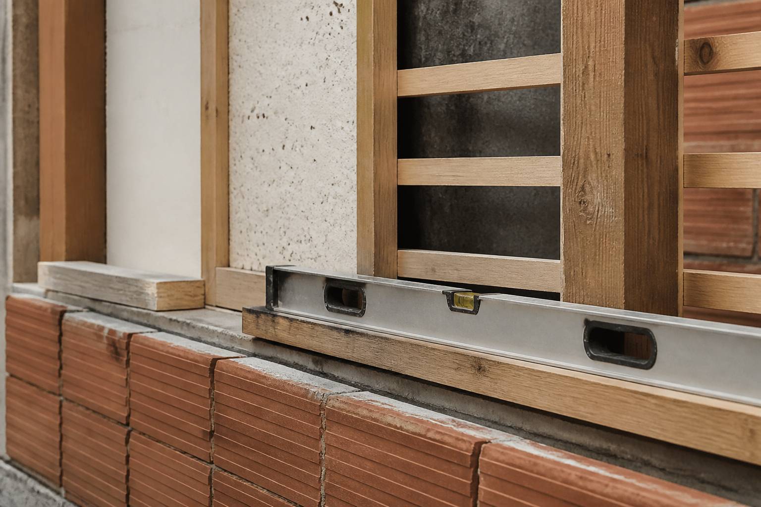 Ossature bois et panneaux isolants sur un chantier de construction
