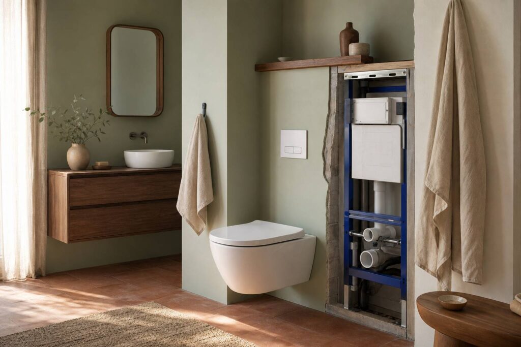 Geberit : bâti-supports et WC suspendus passés au crible, Geberit et ses bâti-supports de WC