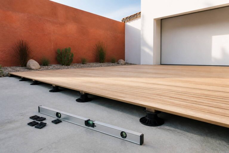 Terrasse sur plots : la pose étape par étape et son coût