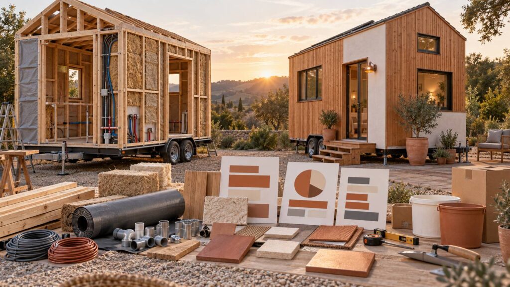 Illustration éditoriale du sujet : Tiny house : prix réel, du modèle nu au clé en main
